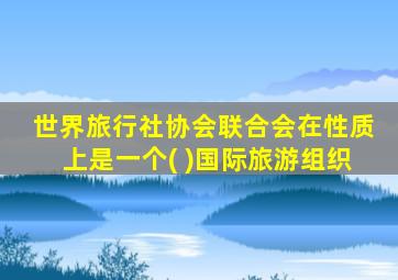 世界旅行社协会联合会在性质上是一个( )国际旅游组织